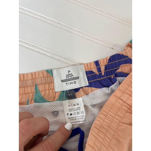 Timo Trunks Long Prep Seminyak Mint Pink & Blue Surf Paddle Beach Size 34 - Picture 5 of 7